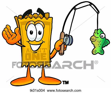 ticket fishing View Large Clip Art Graphic Clipart - ticket fishing. Fotosearch