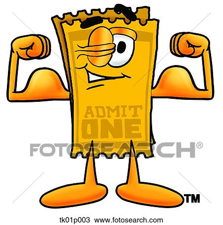 ticket flexing muscles View Large Clip Art Graphic Clipart - ticket flexing muscles. Fotosearch