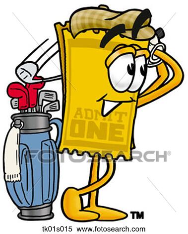 Clipart - ticket golfing. Fotosearch
