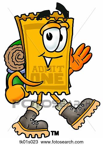 Clipart - ticket hiking. Fotosearch