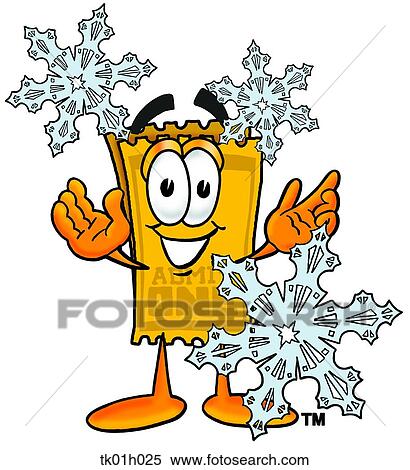 ticket in snow View Large Clip Art Graphic Clipart - ticket in snow. Fotosearch