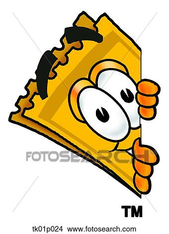 ticket peeking around side View Large Clip Art Graphic Clipart - ticket peeking around side. Fotosearch