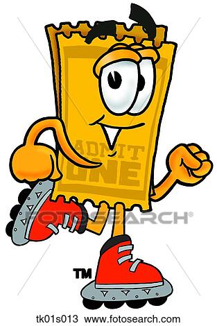 ticket roller blading View Large Clip Art Graphic Clipart - ticket roller blading. Fotosearch