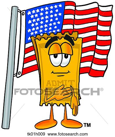 Clip Art - ticket saluting. Fotosearch