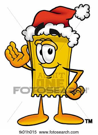 ticket santa View Large Clip Art Graphic Clipart - ticket santa. Fotosearch