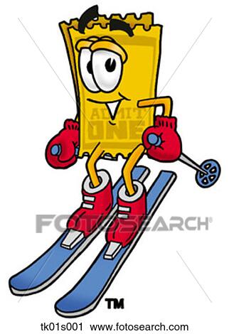 ticket skiing View Large Clip Art Graphic Clipart - ticket skiing. Fotosearch