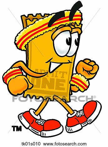Clipart - ticket walking. Fotosearch