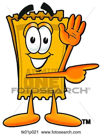 ticket waving and pointing View Large Clip Art Graphic Clipart - ticket waving and pointing. Fotosearch