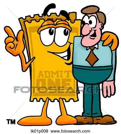 ticket with a man View Large Clip Art Graphic Clip Art - ticket with a man. Fotosearch