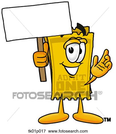 Clip Art - ticket with a sign. Fotosearch