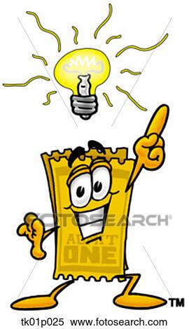 ticket with bright idea View Large Clip Art Graphic Clipart - ticket with bright idea. Fotosearch
