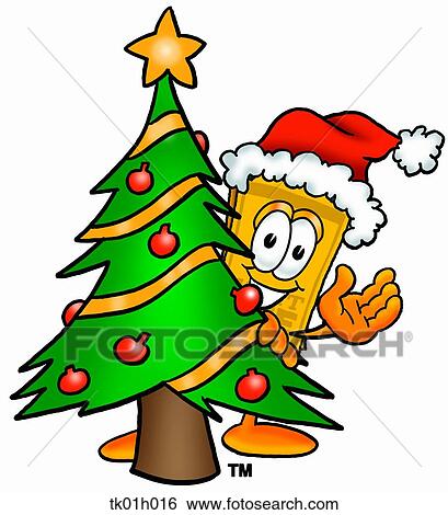 Clip Art - ticket with christmas tree. Fotosearch
