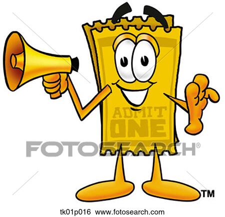 Clip Art - ticket with megaphone. Fotosearch