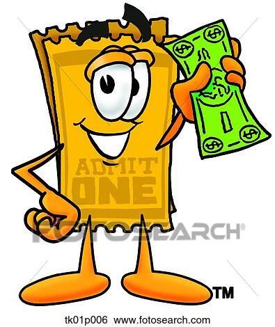 Clip Art - ticket with money. Fotosearch