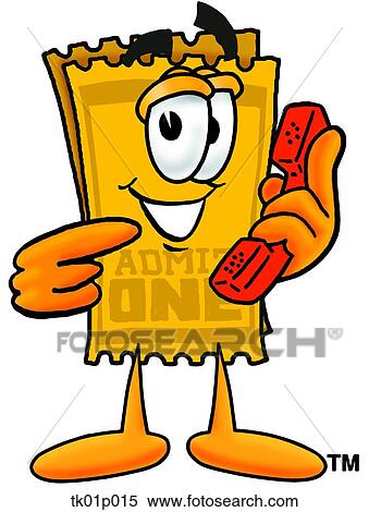 ticket with phone View Large Clip Art Graphic Clipart - ticket with phone. Fotosearch
