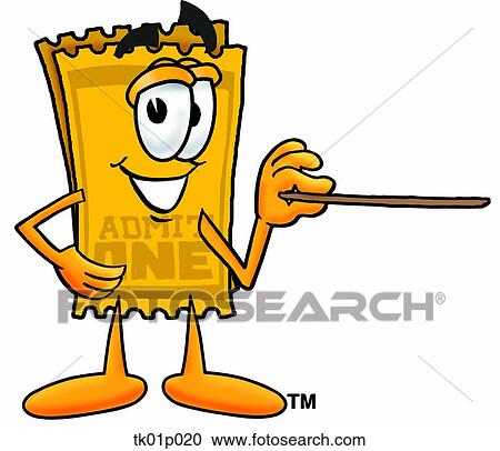 Clipart - ticket with pointer. Fotosearch