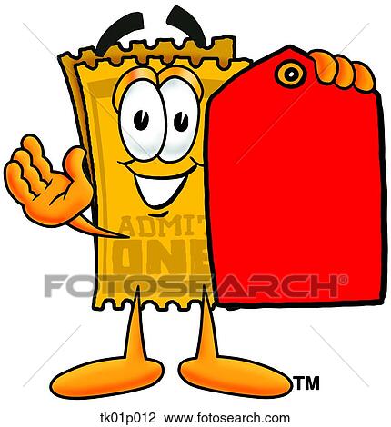 Clipart - ticket with price tag. Fotosearch