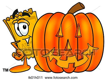 ticket with pumpkin View Large Clip Art Graphic Clipart - ticket with pumpkin. Fotosearch