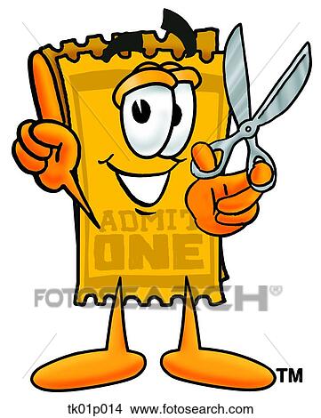 Clipart - ticket with scissors. Fotosearch