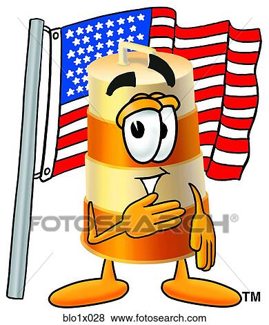 Clip Art - barrel with flag. Fotosearch