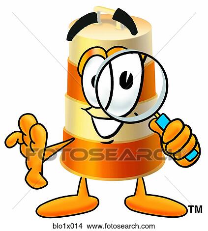 Clipart - barrel with magnifying glass. Fotosearch