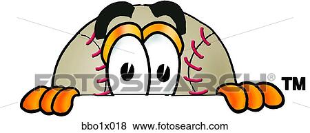 Clip Art - baseball peaking over. Fotosearch