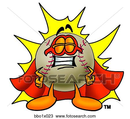 Clipart - baseball super hero. Fotosearch
