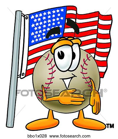 baseball with flag View Large Clip Art Graphic Clip Art - baseball with flag. Fotosearch