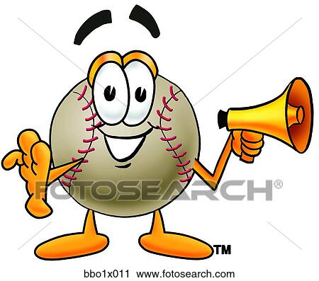 baseball with megaphone View Large Clip Art Graphic Clipart - baseball with megaphone. Fotosearch
