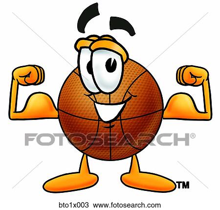 basketball flexing muscles View Large Clip Art Graphic Clipart - basketball flexing muscles. Fotosearch