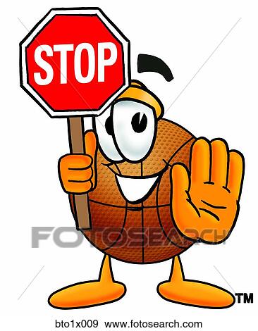 basketball holding stop sign View Large Clip Art Graphic Clip Art - basketball holding stop sign. Fotosearch