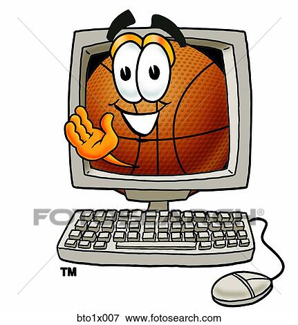 basketball in computer View Large Clip Art Graphic Clip Art - basketball in computer. Fotosearch