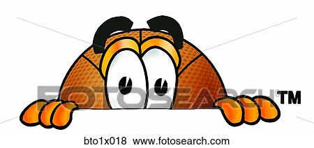 Clip Art - basketball peaking over. Fotosearch