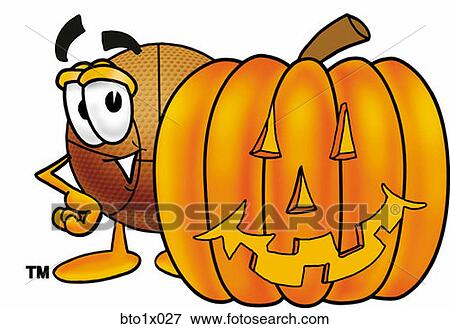 Clip Art - basketball with pumpkin. Fotosearch