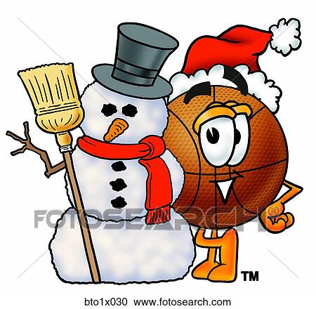 basketball with snowman View Large Clip Art Graphic Clipart - basketball with snowman. Fotosearch