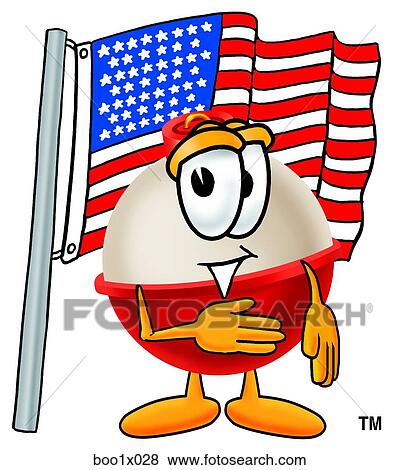 Clip Art - bobber with flag. Fotosearch