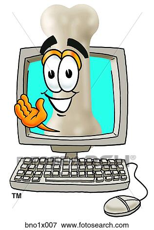 Clip Art - bone in computer. Fotosearch