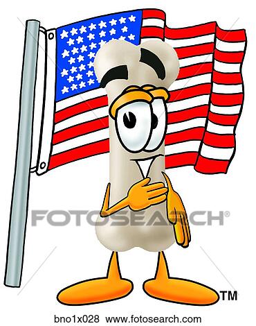 Clip Art - bone with flag. Fotosearch