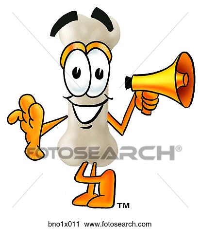bone with megaphone View Large Clip Art Graphic Clipart - bone with megaphone. Fotosearch