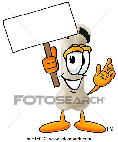 Clipart - bone with sign. Fotosearch