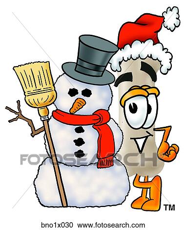 Clipart - bone with snowman. Fotosearch