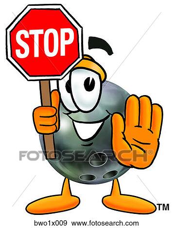 bowling ball holding stop sign View Large Clip Art Graphic Clip Art - bowling ball holding stop sign. Fotosearch
