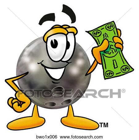 Clip Art - bowling ball with money. Fotosearch