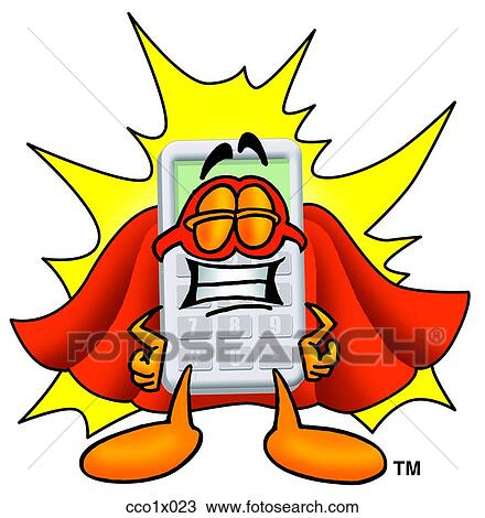 calculator super hero View Large Clip Art Graphic Clipart - calculator super hero. Fotosearch