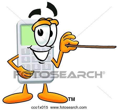 Clipart - calculator with pointer. Fotosearch