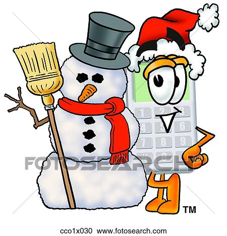 calculator with snowman View Large Clip Art Graphic Clipart - calculator with snowman. Fotosearch