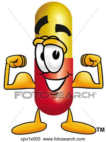 capsule flexing muscles View Large Clip Art Graphic Clipart - capsule flexing muscles. Fotosearch