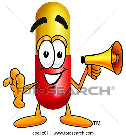 Clipart - capsule with megaphone. Fotosearch