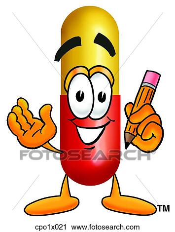 capsule with pencil View Large Clip Art Graphic Clipart - capsule with pencil. Fotosearch