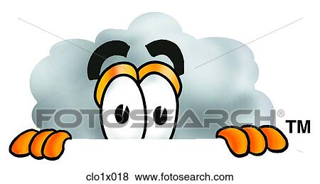 Clip Art - cloud peaking over. Fotosearch